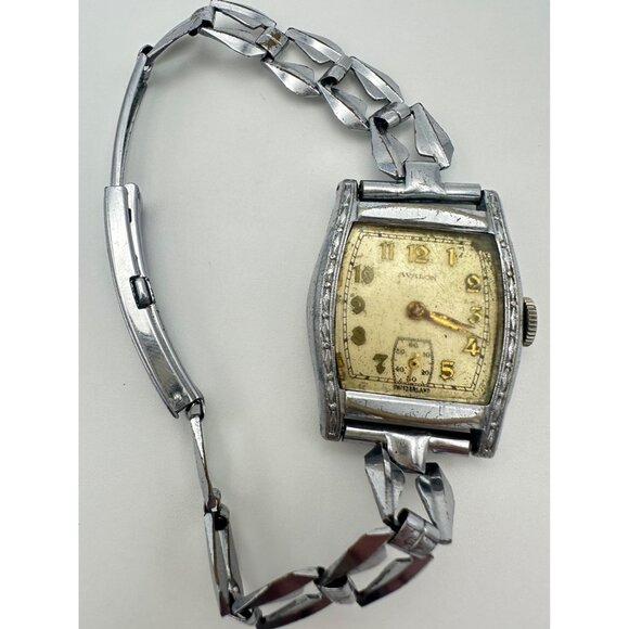 Avalon antique Art Deco 1930s ladies rhodium plated automatic 17 jewels watch